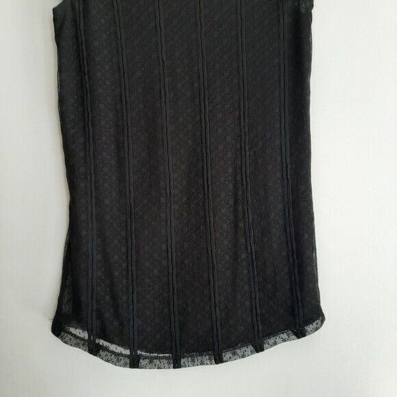 FREE PEOPLE Cap Sleeve Blouse Lace & Mesh Sz S - Picture 8 of 11